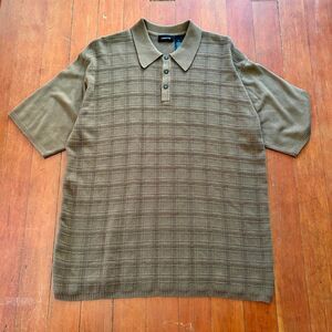Liz Claiborne Men's Vintage Brown Cotton Knit Polo Shirt Size XL